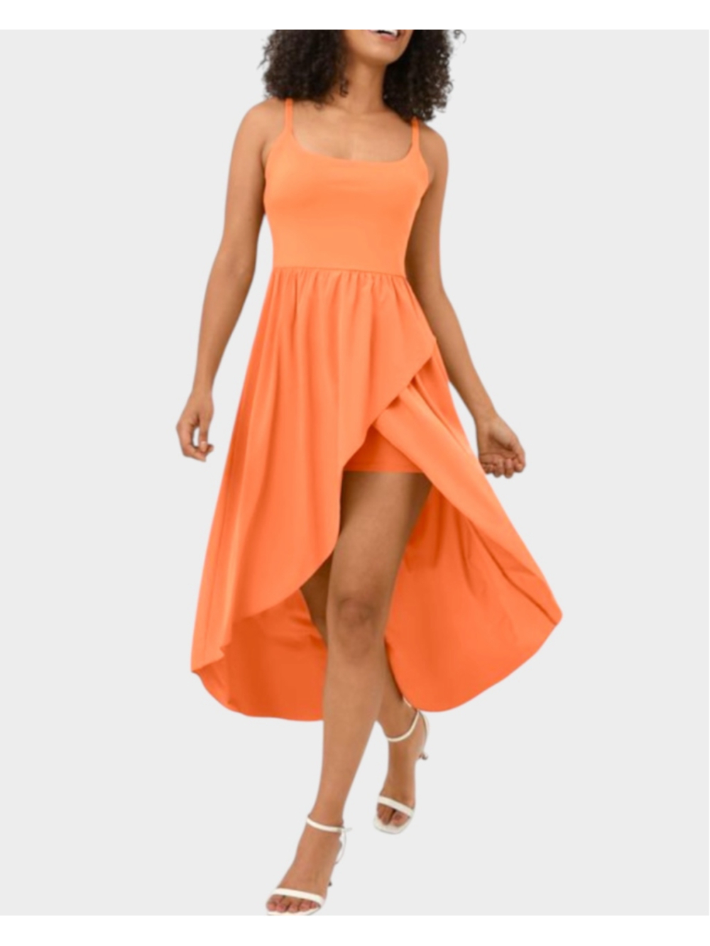 Size M Halara High Low 2-Piece Pocket Flowy Midi Quick Dry Casual Dress Flamingo